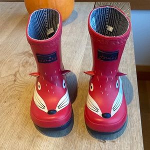 Joules cozy fall & winter rain boot toddler baby size 6 US red fox